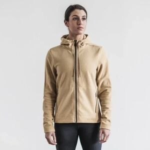 NOBULL Khaki Velour Zip-Up Hoodie